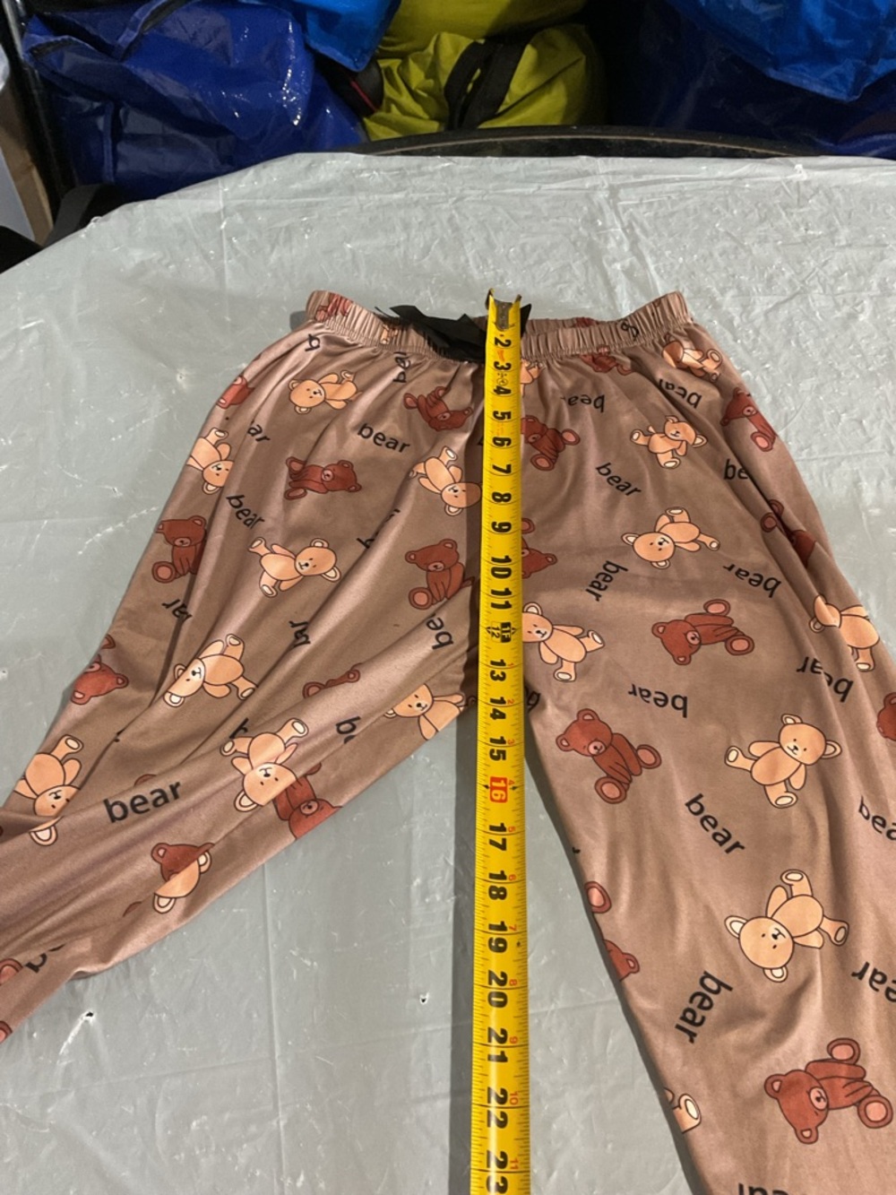 Bear Print Spaghetti Strap Pajama Jumpsuit - Brown - Picture 5 of 10